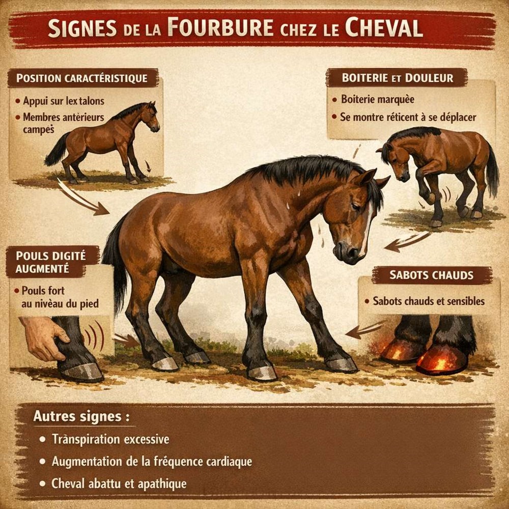 Reconnaître les premiers signes de la fourbure chez le cheval : comprendre, prévenir et intervenir rapidement