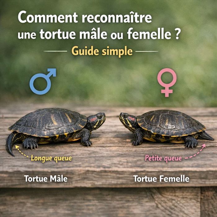Comment reconnaître une tortue mâle ou femelle ? Guide simple