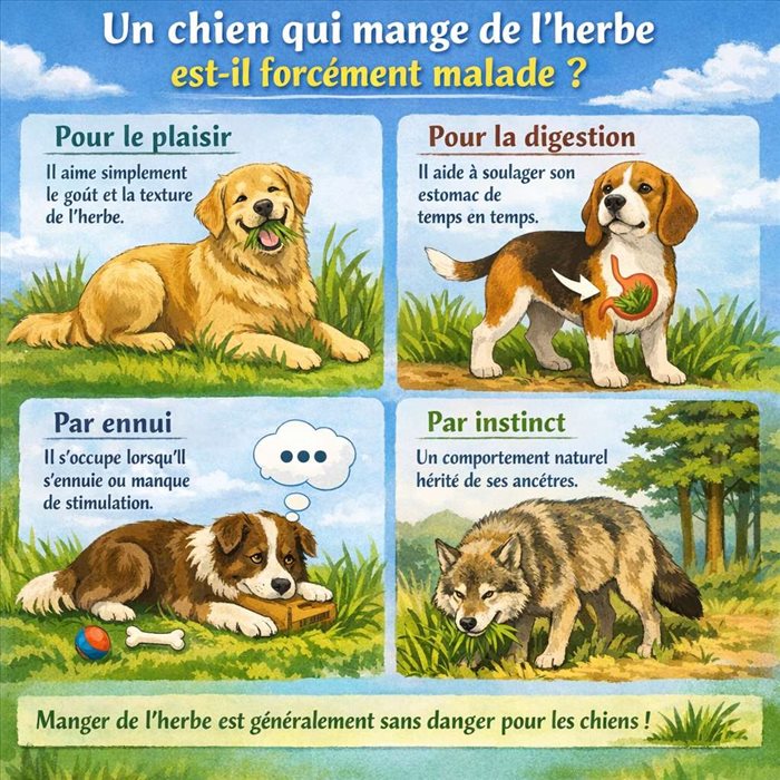 Un chien qui mange de l’herbe est-il forcément malade ?