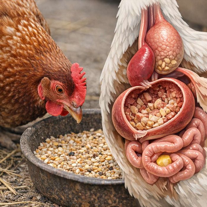 Comment fonctionne le gésier d’une poule ? Rôle et digestion