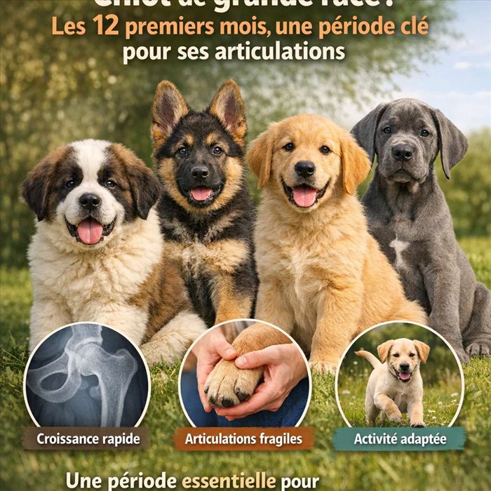 Chiot de grande race : les 12 premiers mois, une période clé pour ses articulations