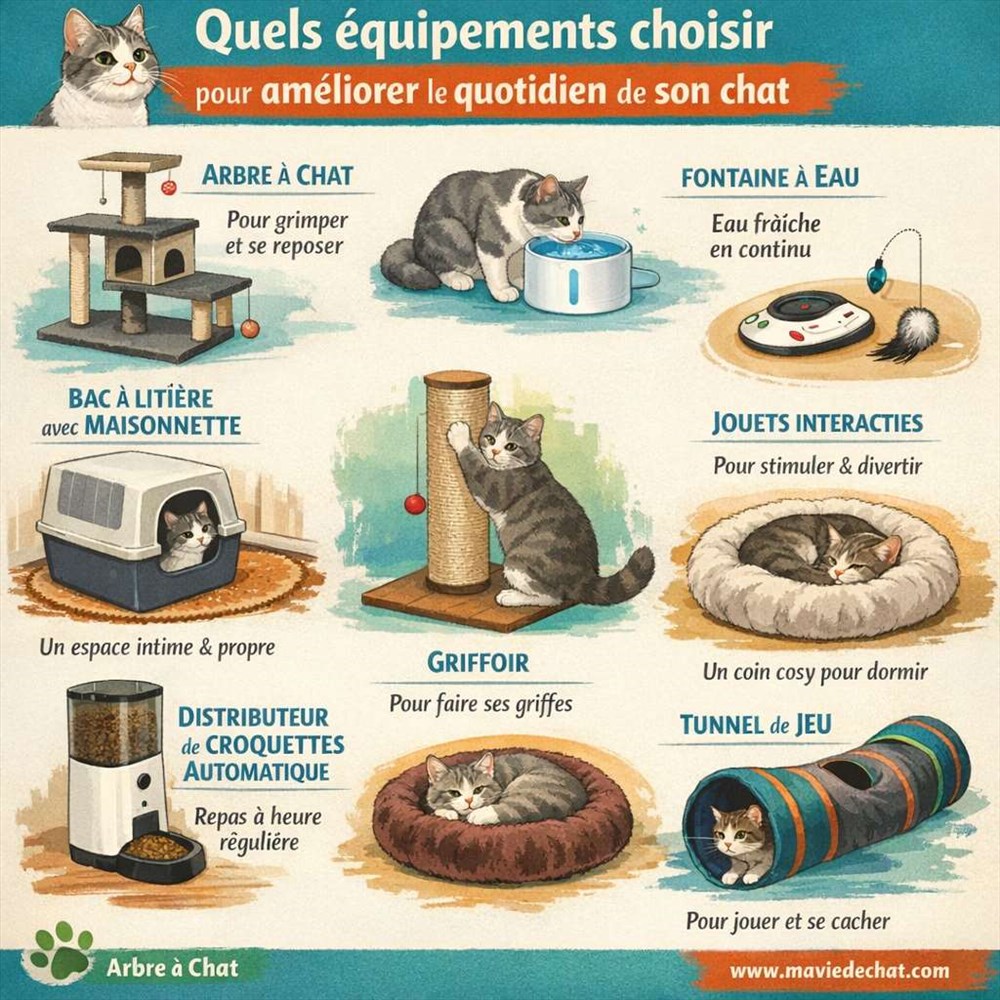 Quels équipements choisir pour améliorer le quotidien de son chat ?